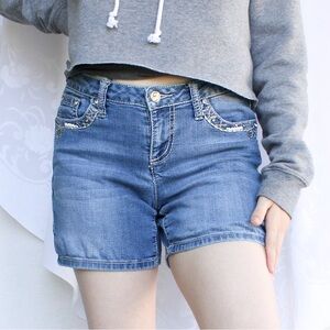 Earl Jeans Y2K Bedazzled Denim Shorts